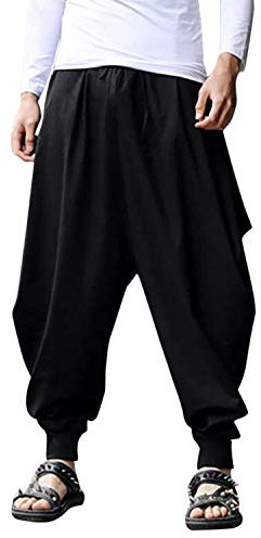 Wamvp Haremshose Pumphose Aladinhose Pluderhose Yoga Goa Baggy Freizeithose Herren