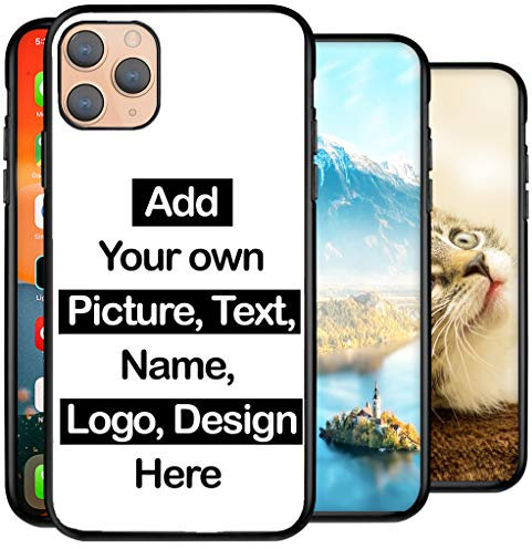 Personalised Phone Case for iPhone 11 Pro Max, Add Your Text, Picture, Designs, Business Logo on Shockproof Bumper back Cover Customised Gift idea for Birthday, Wedding, Anniversary, Special Moments