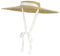 EOZY Chapeau Paille Capeline Femme Élégant Large Bord Visière Anti-Soleil Chapeau Panama Voyage Plage Vintage Anti-UV Été Outdoor (Blanc Ruban, Bord 12cm)
