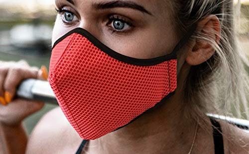 Sportmaske, Rosa, 3D-Gewebe, hygienisch, waschbar, wiederverwendbar, spanische Flagge