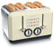 arendo - Grille-Pain 4 Fentes - 1630 W - Acier Inoxydable - jusqu'à Quatre tranches de Pain de mie - 6 Niveaux de brunissage - Fonction réchauffage et décongélation - Retro Design Creme