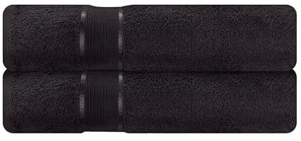 Mixibaby 2er Set Badetuch Badetücher Tücher 100cm x 150cm Frottee 100% Baumwolle 500g/qm, Farbe:Schwarz