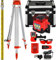 VEVOR Nivel de Láser Rojo Rotatorio Auto-Nivelante 250m, Kit de Trípode y Bastón para Niveles Automáticos 5 m, Trípode de Nivel Plegable para Herramientas Automáticas de Medida y Láseres, ± 5°