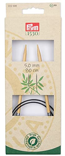 Prym 222508 Rundstricknadel Prym 1530, Bambus, 80cm, 5,0mm, Holzfarben