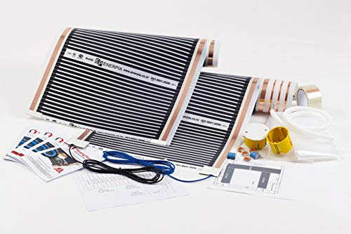150W/m², 12m², Fußbodenheizung Set auf Ihrer Skizze, speziell für Sie entwickelt und gesammelt, Elektrische Infrarot Heizfolie für Laminat und Parkett