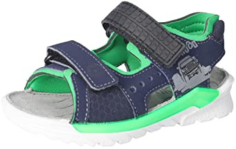 RICOSTA Jungen Sandalen Road,Kinderschuhe,WMS:Mittel,waschbar,Sommerschuhe,Freizeitschuhe,offene Schuhe,Nautic/neongrün (170),31 EU