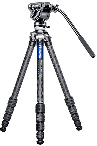 Leofoto Carbon-Dreibeinstativ LS-255CEX Ranger mit Nivelliereinrichtung + Videoneiger BV-5