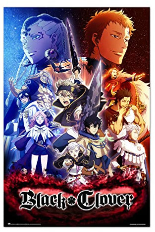 Grupo Erik Anime Poster - Black Clover Poster - Kunstdruck - Deko Wohnzimmer oder Deko Schlafzimmer - Kunstdruck - Deko Wohnzimmer - Größe : 61 x 91 - Anime Deko - Anime Merch - Anime Geschenke