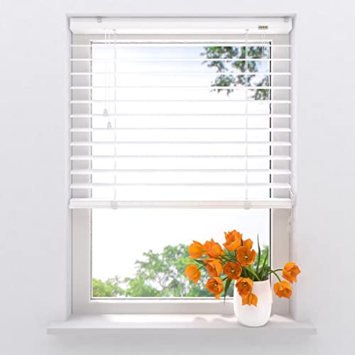 Radeco® Aluminium Jalousie 230 x 180 cm Matt Weiß 50mm lamellen, Größen von 60 bis 240 Breite, alu Jalousie, lamellenrollo, Jalousien, Fenster Jalousien innen, Jalousie Aluminium