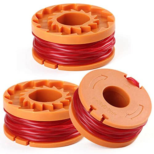 Donkivvy 3 Pcs Replacement Strimmer Spool & Line Battery Powered for Argos for McGregor 18v MCT2X1825 CLGT18LG/1 WX150