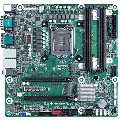 Asrock Industrial IMB-X1313 Micro ATX Motherboard Intel W480E LAG1200 Dual Channel DDR4 2933/2666 / 2400 MHz