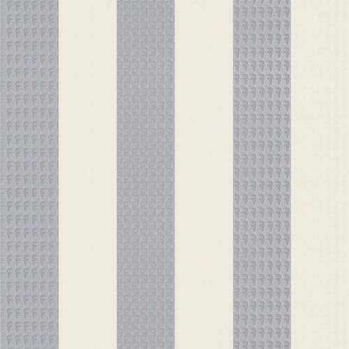 Profhome Striped Wallpaper 378491-GU Non-Woven Wallpaper Grey Cream White 0.53 m x 10.05 m / 5.33 sqm