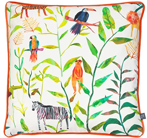 Prestigious Textiles Hide and Seek Feather Filled Cushion, Cotton, Jungle