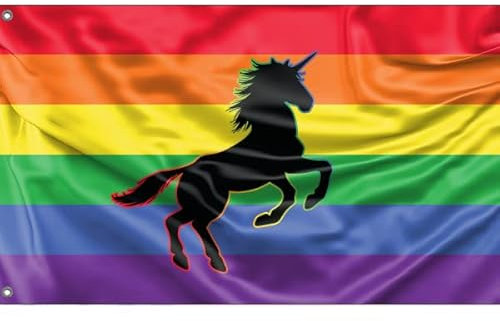 Einhorn Pride Flagge | Einzigartiger Designdruck | Hergestellt in der EU (90 x 150 cm)