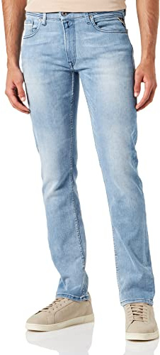 Replay Herren Jeans Grover Straight-Fit mit Comfort Stretch, Light Blue 010 (Blau), 32W/32L