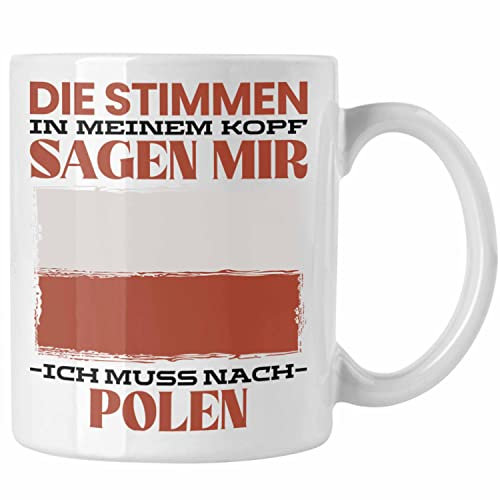 Trendation - Polen Tasse Urlaub Heimat Geschenk Spruch Pole Geschenkidee (Weiß)