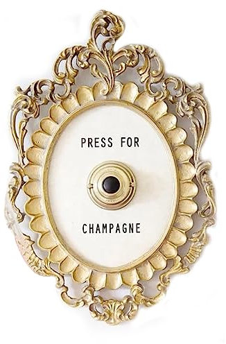 Drücken Sie für Champagner Gerahmte Vintage Taste, Drücken Sie Champagner Türringe Glocke, Ringe Mini Drücken Sie Champagner Taste, Champagner Thema Dekor Wandtafel Ornament Geschenk Party Weihnachten