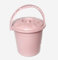 Plastic Bucket with Lid Handle Small Large Storage Bucket Bin Container Measures (10L, Pink)