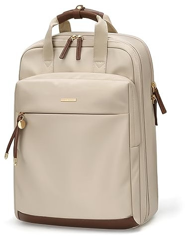 GOLF QUALITY Rucksack Damen, Elegant Schultertasche Groß Casual Daypack Klein Laptop Damen 15,6 Zoll Tagesrucksack mit Laptopfach Modern Arbeitsrucksack Rucksacktasche für Damen Aprikose