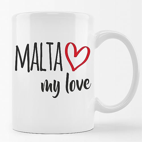 huuraa Kaffeetasse Malta my love Keramik Tasse 330ml für alle Fans von Malta Malta