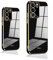 PEIYE Hülle für Vivo V29 5G, Stoßfeste Bumper Silikon Schutzhülle, Weiche TPU Handyhülle mit Glänzender Oberfläche & Goldenen Kanten, Cover Case, Schwarz