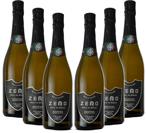 Vinum Italy Bollicine Zero, Spumante Analcolico Blanc de Blancs 0.0% | Spumante Analcolico 00 Fruttato e Rinfrescante | Vino Spumante Senza Alcool | Vino Zero Alcohol Italiano, 6 x 750 ml
