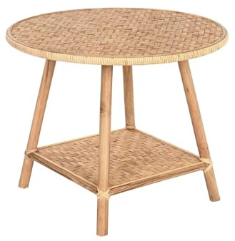 DKD Home Decor Beistelltisch der Marke, braun, aus Rattan (61 x 46 x 61 cm)