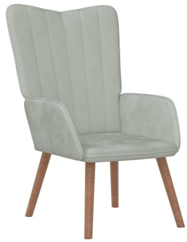 vidaXL Relaxsessel Fernsehsessel Sessel Stuhl Polsterstuhl Armsessel Relaxstuhl Ruhesessel Polstersessel Loungesessel Wohnzimmer Hellgrau Samt