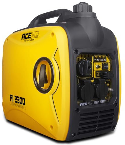 Aceup Energy 2000 Watt Portable Inverter Generator, Silent Petrol Powered Generator for Camping, Home Use, EURO-V Compliant, CE, Lightweight