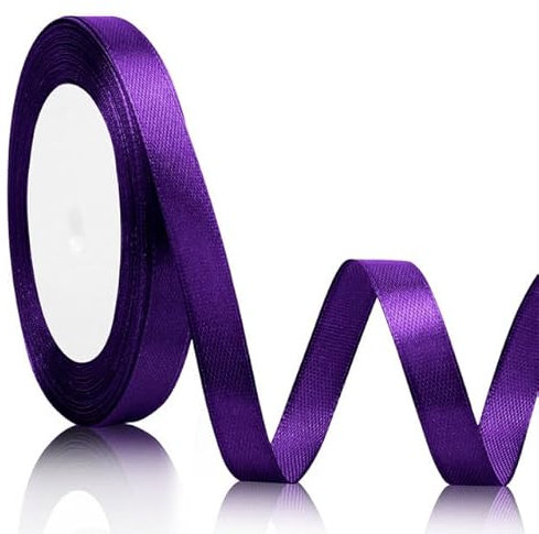 Nastro Vintage Viola di Raso 10mmx22m per Bomboniere - Nastro Lilla Colorato per Fiocco Regalo e Stoffa