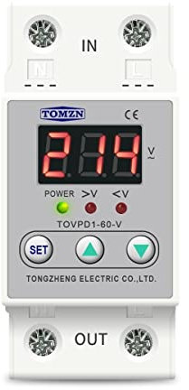 Disjoncteur,Disjoncteur Différentiel Rail DIN 4 0a 60A Relais d'affichage de la tension réglable sur le protecteur de reconnexion automatique de périphérique de tension ProtoiCiotn (Size : 60A)