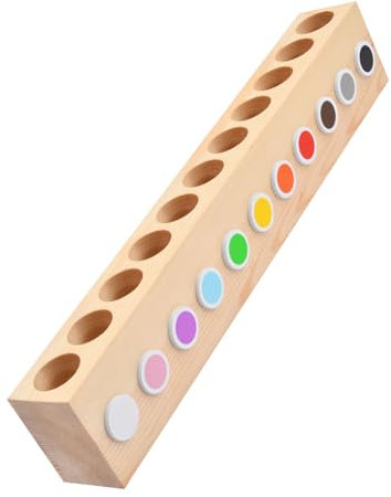 11 Compartiments Pot à Crayons en Bois, Organiseur de Bureau Multicolore pour Enfants, Montessori Pot à Crayon Bois Massif, Porte-Stylo Créatif pour Fournitures Scolaires et Pinceaux de Maquillage