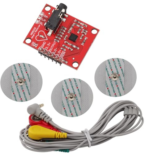 Heevhas ECG-Modul AD8232 ECG-Messung Puls Herzfrequenzsensor Modul Kit ECG-Überwachungssensor mit Kabel