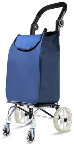 Einkaufstrolley Einkaufswagen Shoppingtrolley Faltbarer Trolley, 2-in-1, Abnehmbar, Strapazierfähig, 2 Große Räder, 2 Schwenkbare Vorderrollen, Großer, Wasserdichter Einkaufswagen Treppensteiger Troll