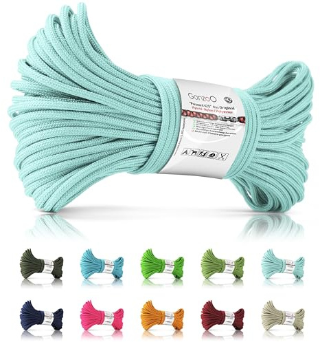 Ganzoo Paracord 425 tipo 2 corda 3 mm 30 m, 4 fili interni, nylon/poliestere, colore mint, cordino multiuso per collare e guinzaglio cane, camping, survival, DIY, bracciale cordino tenda, manico