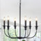 Kronleuchter Schwarz 6 Flammig Kronleuchter Vintage, Klassische Pendelleuchte Wohnzimmer, Modern Esszimmer Lampe Hängend mit E14 Fassung, Höhenverstellbar Hängelampe für Schlafzimmer Küche Flur