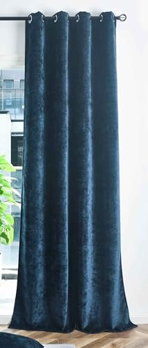 Gardinenbox Verdunkelungsvorhang HxB 245x135 cm Blau »Nürnberg« Ösen Raffhalter Chenille samtig weich geschmeidig fallend 202420