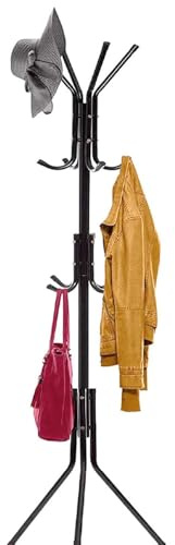 Easylife Coat Rack for Jackets, Hats and Accessories, Sturdy Iron Clothes Stand with Protective Tips H178xDia50cm - Fully Guaranteed