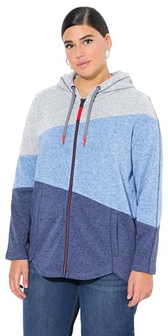 Ulla Popken Damen Sweatjacke atlantikblau 46+