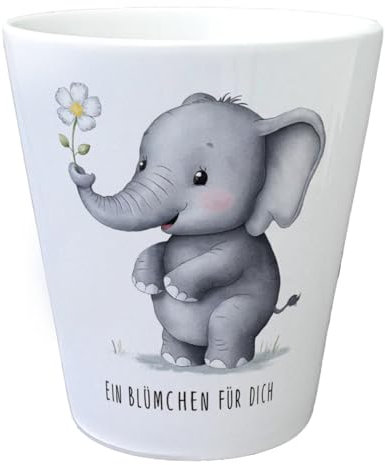 speecheese Grauer Elefant - Blümchen für Dich Blumentopf Lustiger Elefanten-Kräutertopf als Garten-Dekoration