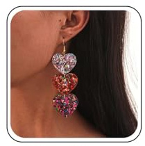 Inateannal Vintage Acryl Rote Herz Ohrringe Harz Herz Baumeln Ohrringe Acryl Liebe Aussage Harz Ohrring Doppelte Liebe Haken Tropfen Schmuck Für Frauen