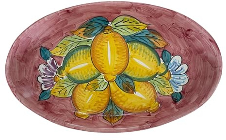 La Maison Unique: Piatto Ovale in Ceramica di Vietri – 30 cm | Decori Tradizionali Costiera Amalfitana 1904250911