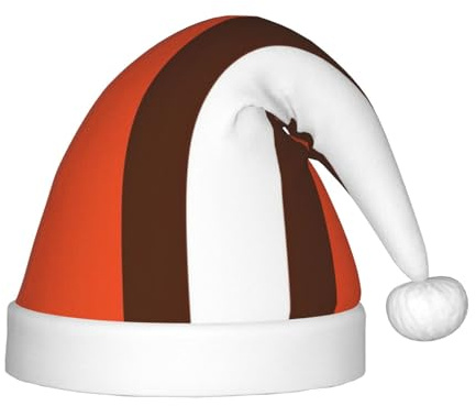 PUYhgb Orange und Weiß gestreifter Druck, Unisex, Weihnachtsmütze, Weihnachtsmütze, gut für Weihnachten, Cosplay