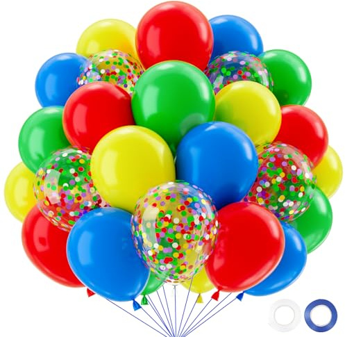 QIFU Luftballons Bunt-50Pcs Bunt Konfetti Latex Ballons Rot Gelb Grün Blau Luftballons Geburtstag Mädchen Für Luftballon Girlande Party Deko Kindergeburtstag Hochzeitsdeko Babyparty Heiratsantrag