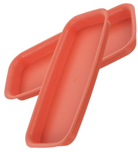 Homoyoyo Lot de 2 Plateaux Récupérateurs d'eau Rectangulaires en Plastique Brique Rouge 20 CM pour Pots de Fleurs Soucoupes pour Plantes d'Intérieur Bacs à Terreau Antidérapants Usage
