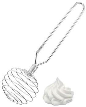 GEFU Quirlbesen WIRELLA - Edelstahl Spirale mit Federmechanismus, 25.5 cm | Effizienter Küchenquirl für Dressings, Saucen & Rührei - Flexibler Spiralschneebesen - Spülmaschinengeeignet