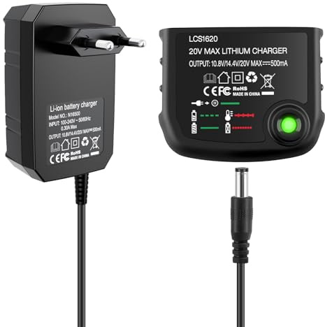 KEATFE Chargeur rapide 18 V/20 V pour batterie Black & Decker BL2018 BL2018-XJ BL1518 LBXR20-OPE LBXR20 LB20 LBX20 LBX4020 LB2X4020 LBXR2020-OPE BL151 4 LBXR1 6