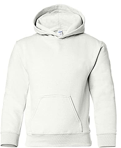 GILDAN Heavy Blend Childrens Unisex Hooded Sweatshirt Top/Hoodie (L) (White)