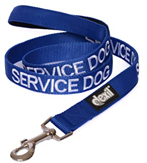 Dexil SERVICE DOG (On Duty/Do Not Disturb) Blue Warning Dog Colour Coded Luxury Padded Personalised 1.8m 6ft Lead Leash To Prevent Accidents or Incidents. Dog Award Winning