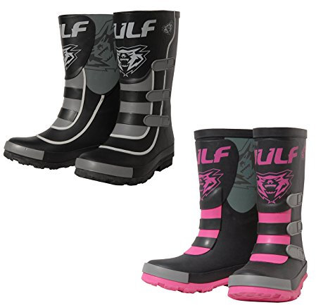 Wulfsport Kids Mud Stomper Junior Motocross Wellington Boots Rain Shoes - Pink EU29